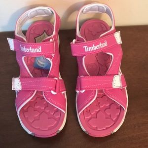 NWT Timberland pink and white sandals for girls size 6